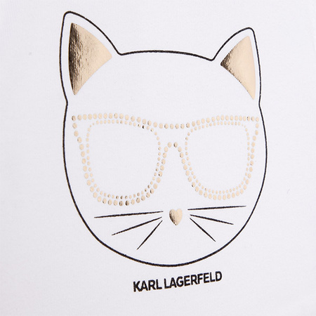 KARL LAGERFELD Kids Komplet dziecięcy dla dziewczynki - T-shirt i spódnica z organy