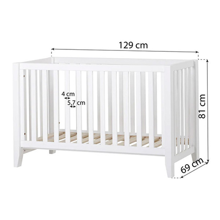 HOPPEKIDS ANTON Baby bed 60x120 cm, white