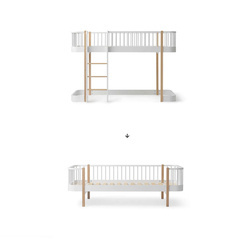 Oliver Furniture CONVERSION Mini + Low Bunk Bed to 2 łMini+ Junior Beds, white