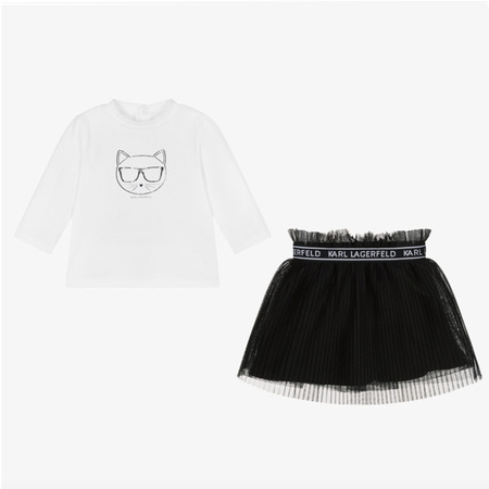 KARL LAGERFELD Kids Baby Girls White Elegant Organza Dress