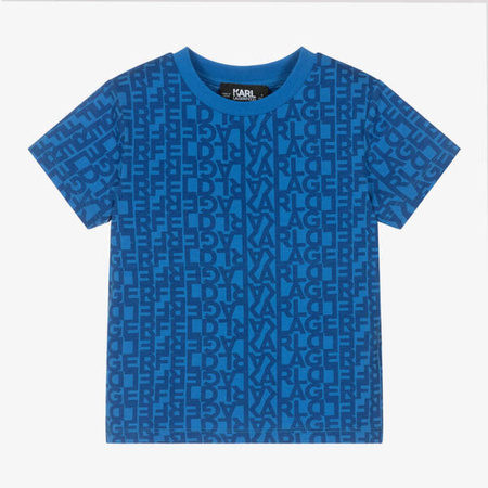 KARL LAGERFELD Boys short sleeve blue t-shirt with logo print