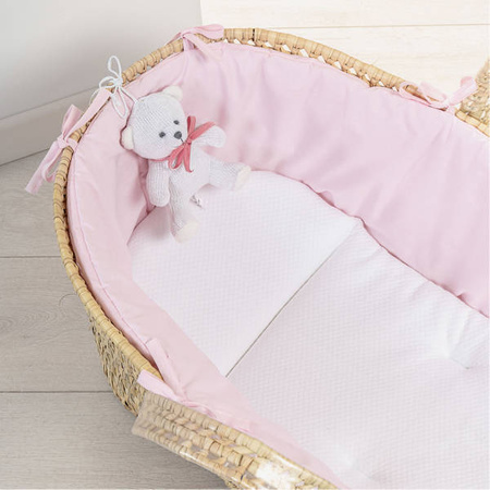 PICCI NeNe Palm basket with mattress and teddy bear light grey