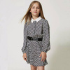 TWINSET Girls elasticated black belt with Oval T buckle