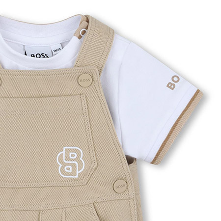 BOSS KIDS Boys dungarees and t-shirt set