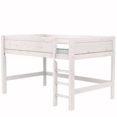 LIFETIME Kidsrooms Łóżko 128 cm z drabinką 120x200 cm whitewash