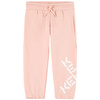KENZO Kids Spodnie dziewczęce dresowe różowe
