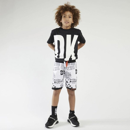 DKNY T-shirt dziecięcy czarny z nadrukiem logo