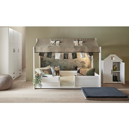 LIFETIME Kidsrooms Łóżko dziecięce z konstrukcją górną Panda Paradise