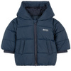 BOSS KIDS Boys Navy Logo Puffer Jacket with Water-Repellent