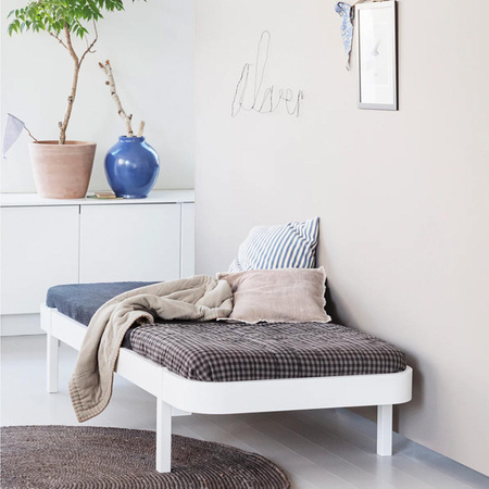 OLIVER FURNITURE WOOD LOUNGER BED 90, WHITE