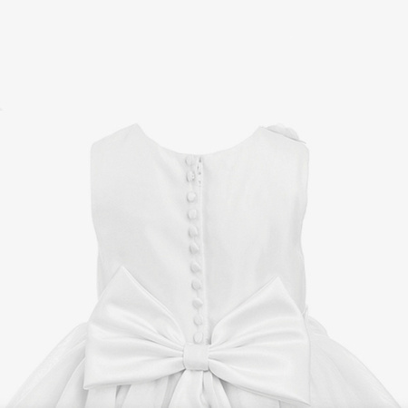 SARAH LOUISE Sukienka bez rękawów z tiulu i organy biała