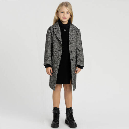 TWINSET Płaszcz dziewczęcy w jodełkę szary