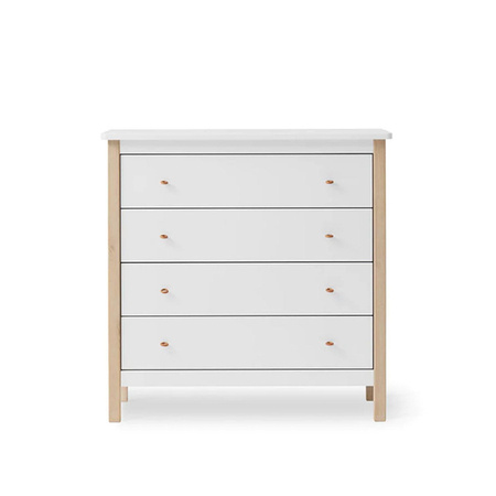 OLIVER FURNITURE Дитячий дерев'яний комод білого/дубового кольору