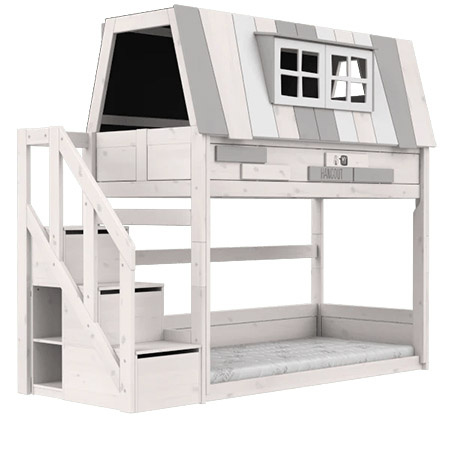 LIFETIME Kidsrooms Łóżko dziecięce na niskiej antresoli My Hangout, whitewash