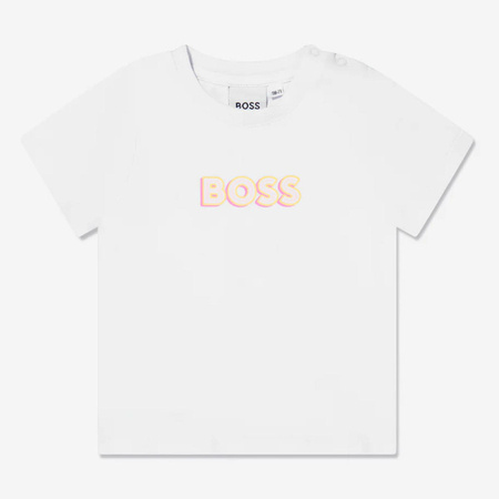 BOSS Kids Рожево-білий спортивний костюм для дівчинки-трійки