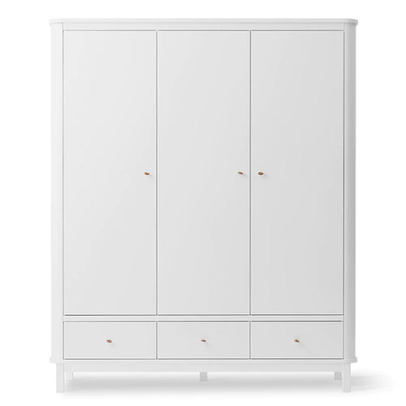 OLIVER FURNITURE WOOD WARDROBE 3 DOORS - WHITE