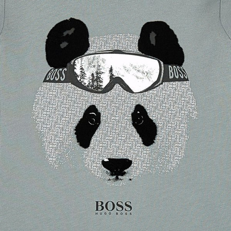 BOSS Kids T-shirt dziecięcy dla chłopca z długim rękawem szary
