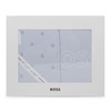 BOSS Kids Logo baby blanket in light blue
