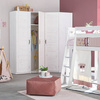 LIFETIME Kidsrooms  Szafa dziecięca trzydzwiowa z wieszakami półkami 150 cm, biała