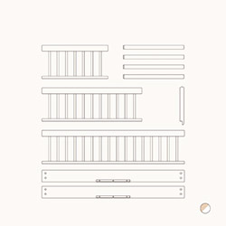  OLIVER FURNITURE Комплект для переобладнання: Дерев'яне розкладне ліжко на дитяче кушетку, білий/дуб