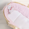 PICCI NeNe Palm basket with mattress and teddy bear pastel pink