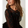 TWINSET Girls short dress with heart pattern georgette and duchesse
