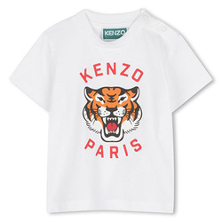 KENZO Kids Children's T-shirt with Tiger print, white