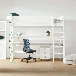 LIFETIME Kidsrooms Kids High Sleeper Bed 177 cm with Ladder 128 cm, white