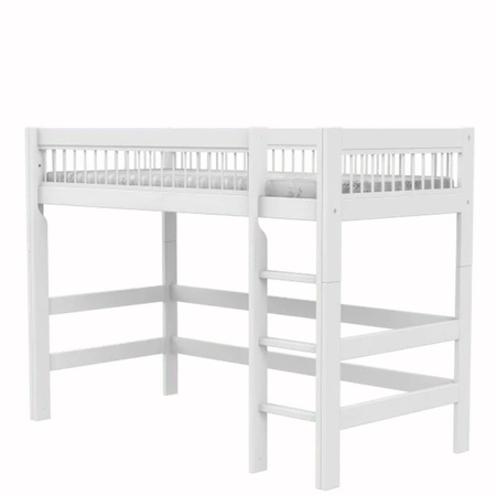 LIFETIME Kidsrooms Łóżko High Sleeper 152 cm z drabinką - Breeze, białe