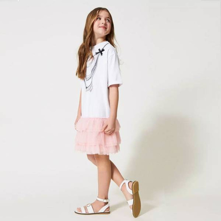 TWINSET Girls mint dress with tulle frill