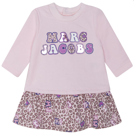 THE MARC JACOBS Sukienka niemowlęca z długim rękawem różowa z nadrukiem