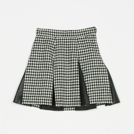 TWINSET Girls short black and white check skirt