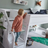 LIFETIME Kidsrooms Łóżko 90x200 cm niskie ze schodami 128 cm, białe