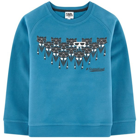 KARL LAGERFELD KIDS Bluza chłopięca turkusowa