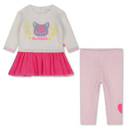 BILLIEBLUSH Girl's pink dress and leggings set