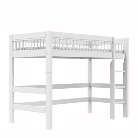 LIFETIME Kidsrooms Łóżko High Sleeper 152 cm z drabinką - Breeze, białe