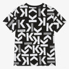KARL LAGERFELD Boys short sleeve white and black t-shirt with logo print
