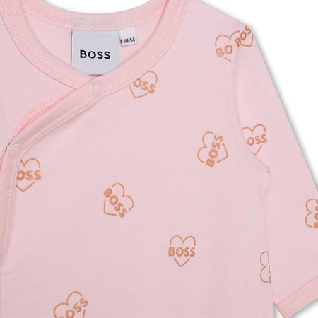 BOSS Kids Baby girls pajama and hat set pale pink