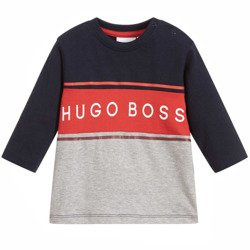 BOSS KIDS Boys Blue Cotton Babygrow