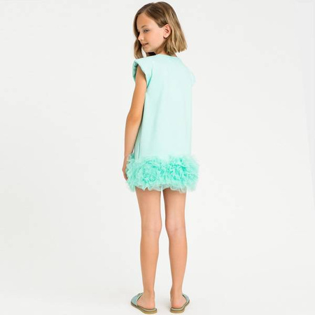 TWINSET Girls mint dress with tulle frill