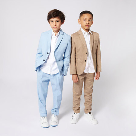 BOSS Kids Boys two-piece suit, light blue