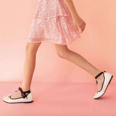TWINSET Girls ballerina shoes in optical white 