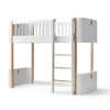  OLIVER FURNITURE Двоярусне ліжко Wood Mini + Loft, 68x162 см, білий/дубовий колір