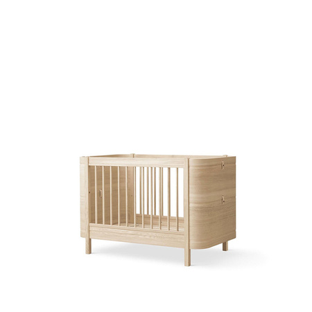 OLIVER FURNITURE WOOD MINI+ COT BED INCL. JUNIOR KIT, OAK