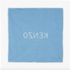 KENZO Kids Organic cotton baby blanket with logo pale blue