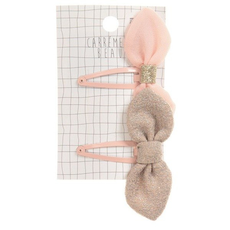 CARRÉMENT BEAU Pink & Beige Hairclips (2 Pack)