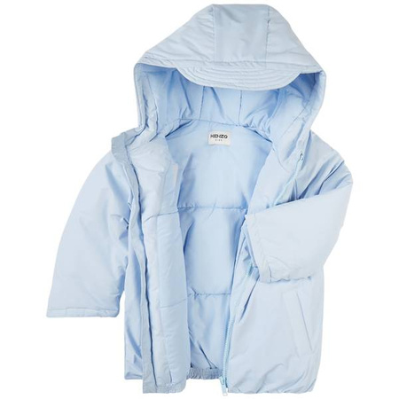 KENZO Kids Baby Boys cross-logo puffer coat in blue
