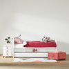 LIFETIME Kidsrooms Breeze Łóżko dziecięce z półkami i szufladą 90x200 cm, białe