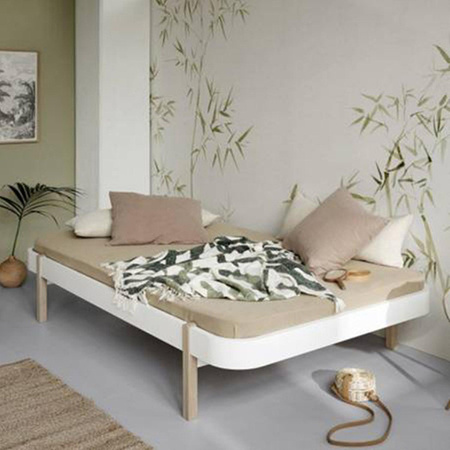 OLIVER FURNITURE Łóżko dziecięce Wood Lounger 120x200 cm, white/oak