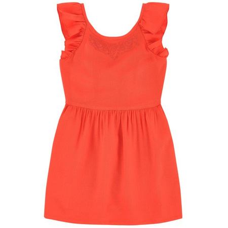 CARREMENT BEAU Sukienka dla dziewczynki na ramiączkach pomarańczowa